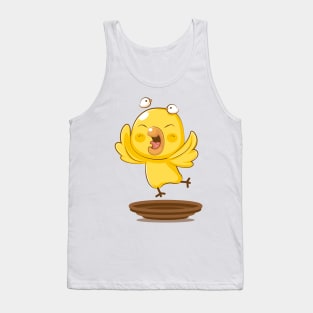 Cute Yellow Bird Cartoon Tank Top
